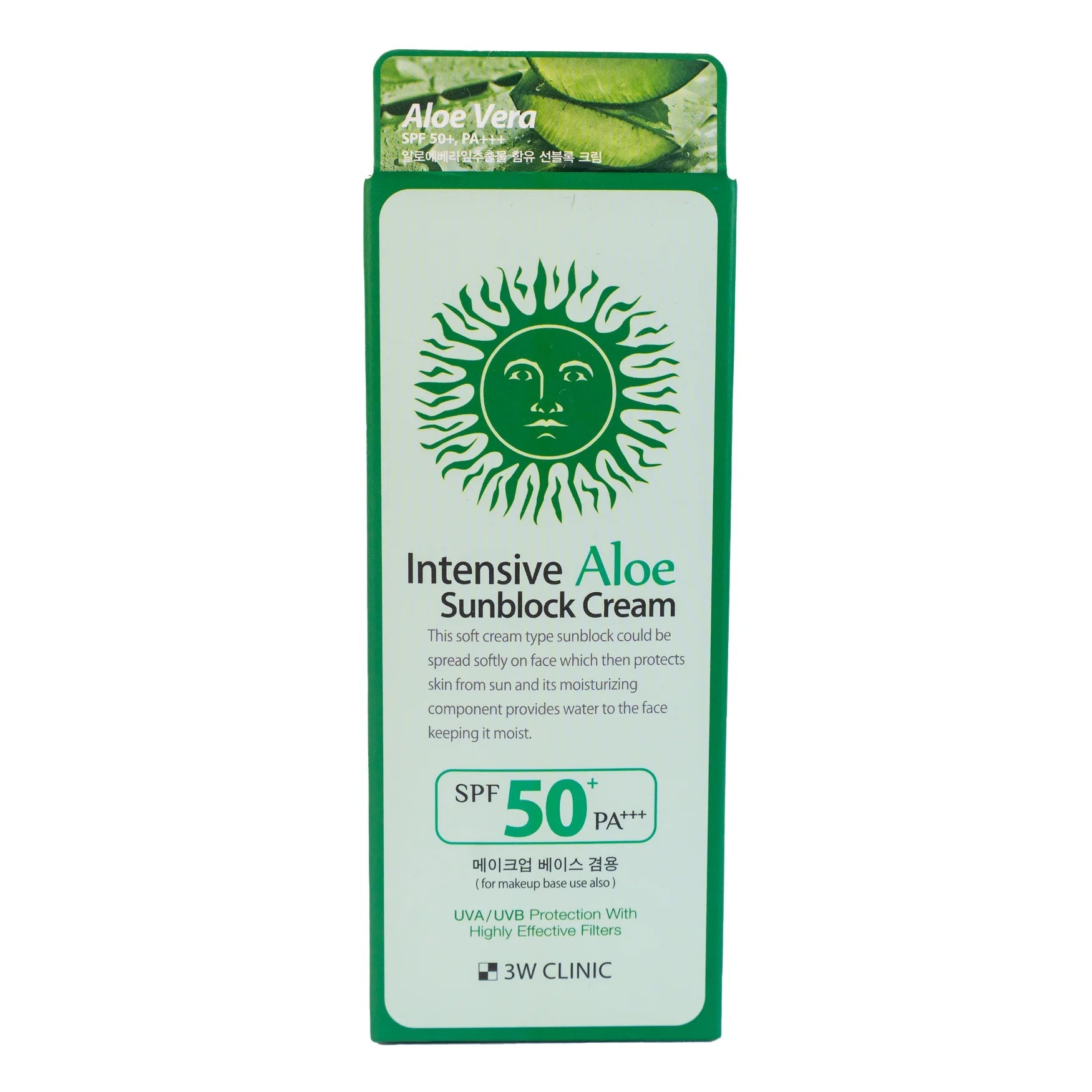 3W Clinic Intensive Aloe Sunblock Cream SPF 50+ PA+++ - KeenCares