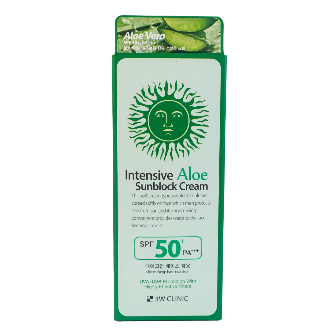 3W Clinic Intensive Aloe Sunblock Cream SPF 50+ PA+++ - KeenCares