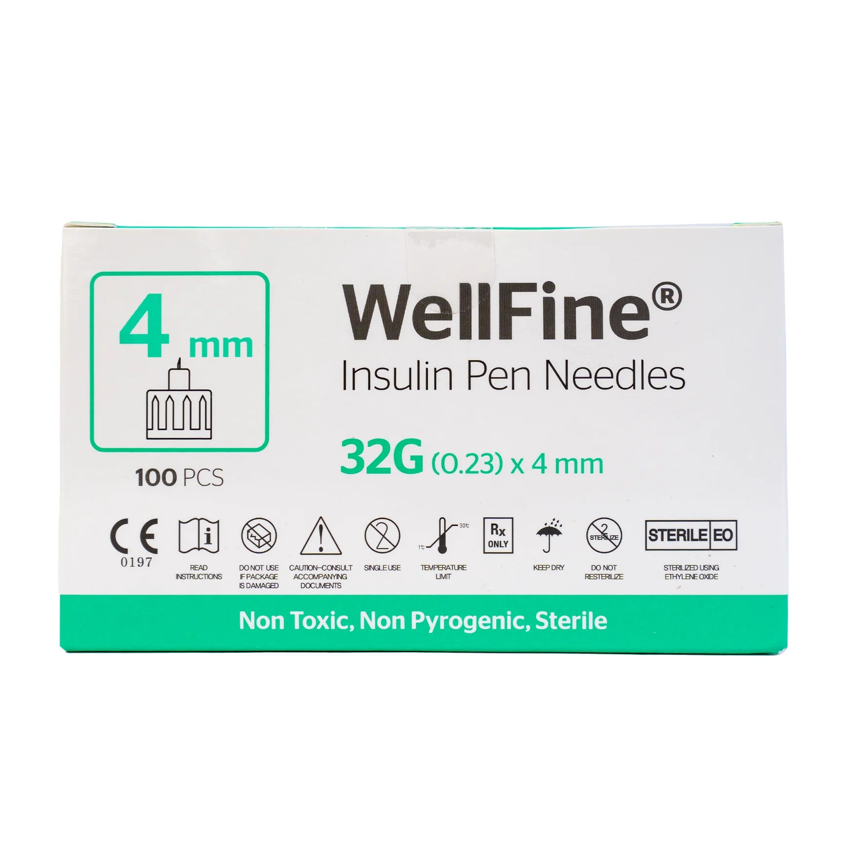 WellFine Insulin Pen Needles 32G (0.23) x 4 mm