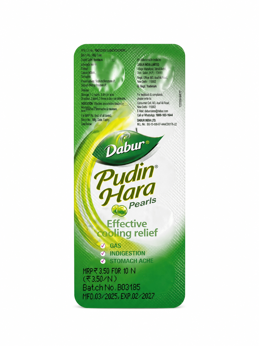 Dabur Pudin Hara Pearls Effective Cooling Relief - KeenCares