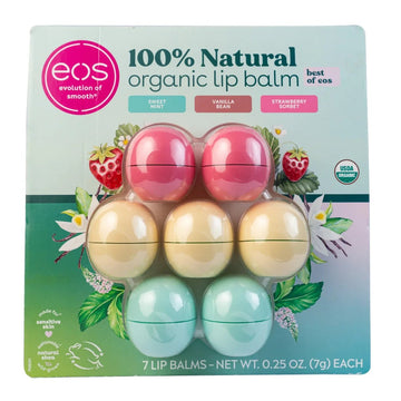eos smooth 100% Natural organic lip balm best SWEET MINT VANILLA BEAN STRAWBERRY - KeenCares