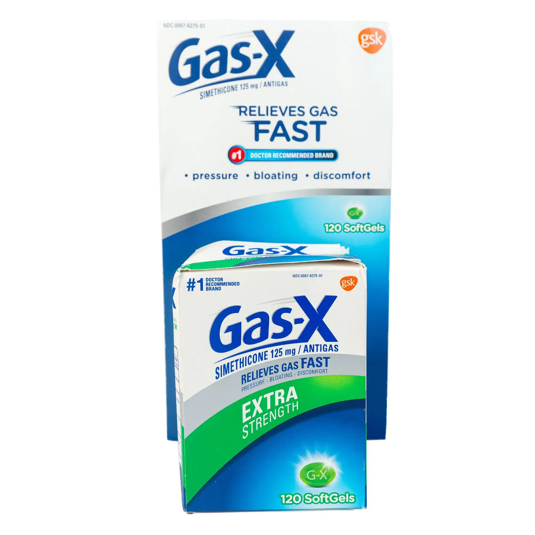 Gas - X Extra Strength Gas Relief Softgels With Simethicone 125 Mg for Bloating Relief– 120 softgels - KeenCares