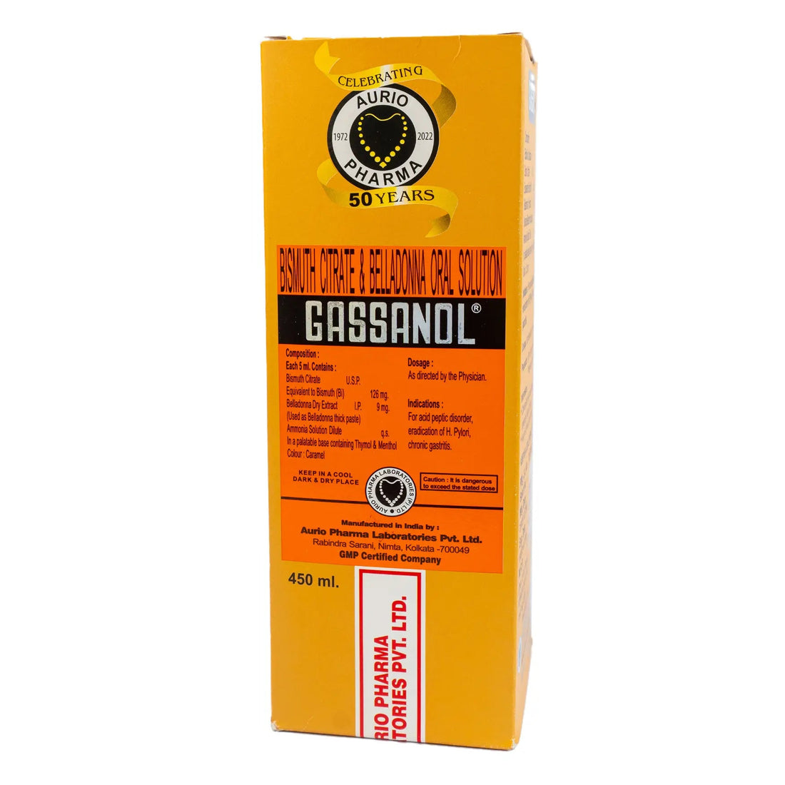Gassanol Bismuth Citrate and Belladonna Oral Solution Syrup 450ml - KeenCares