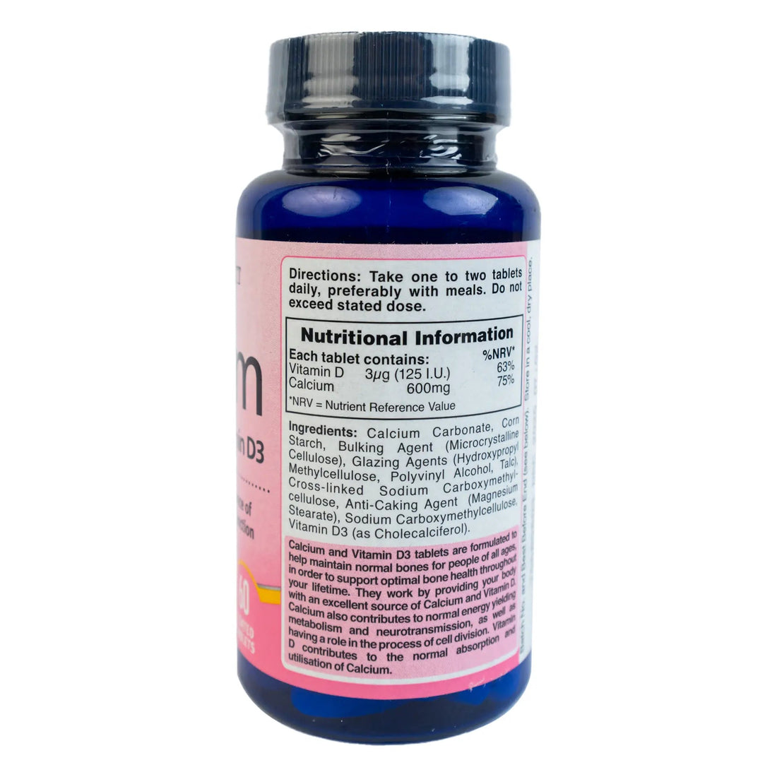 Holland & Barrett CALCIUM 600 mg with Vitamin D3 60 Tablets - KeenCares