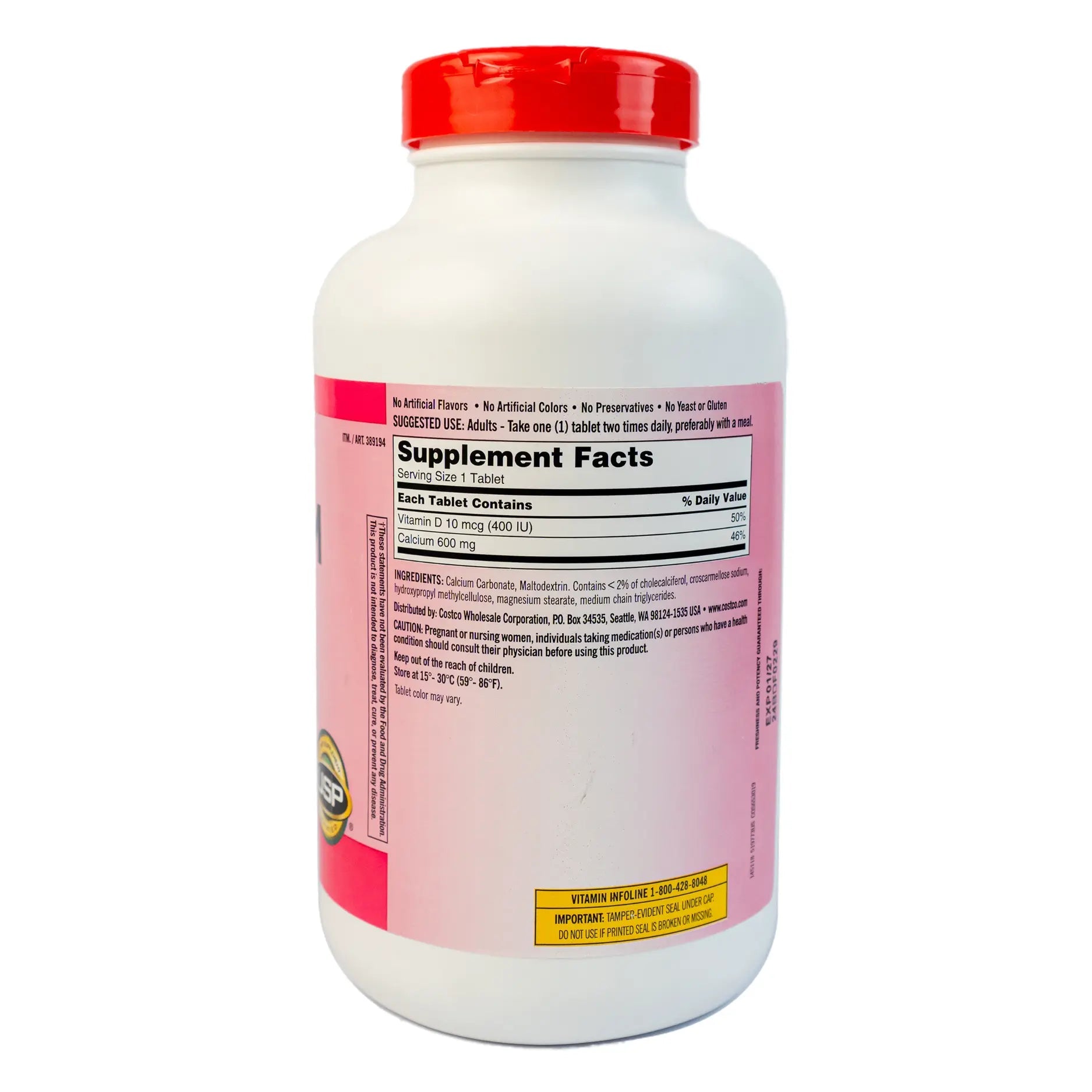 Kirkland Signature Calcium With Vitamin D3 500 Tablets - KeenCares