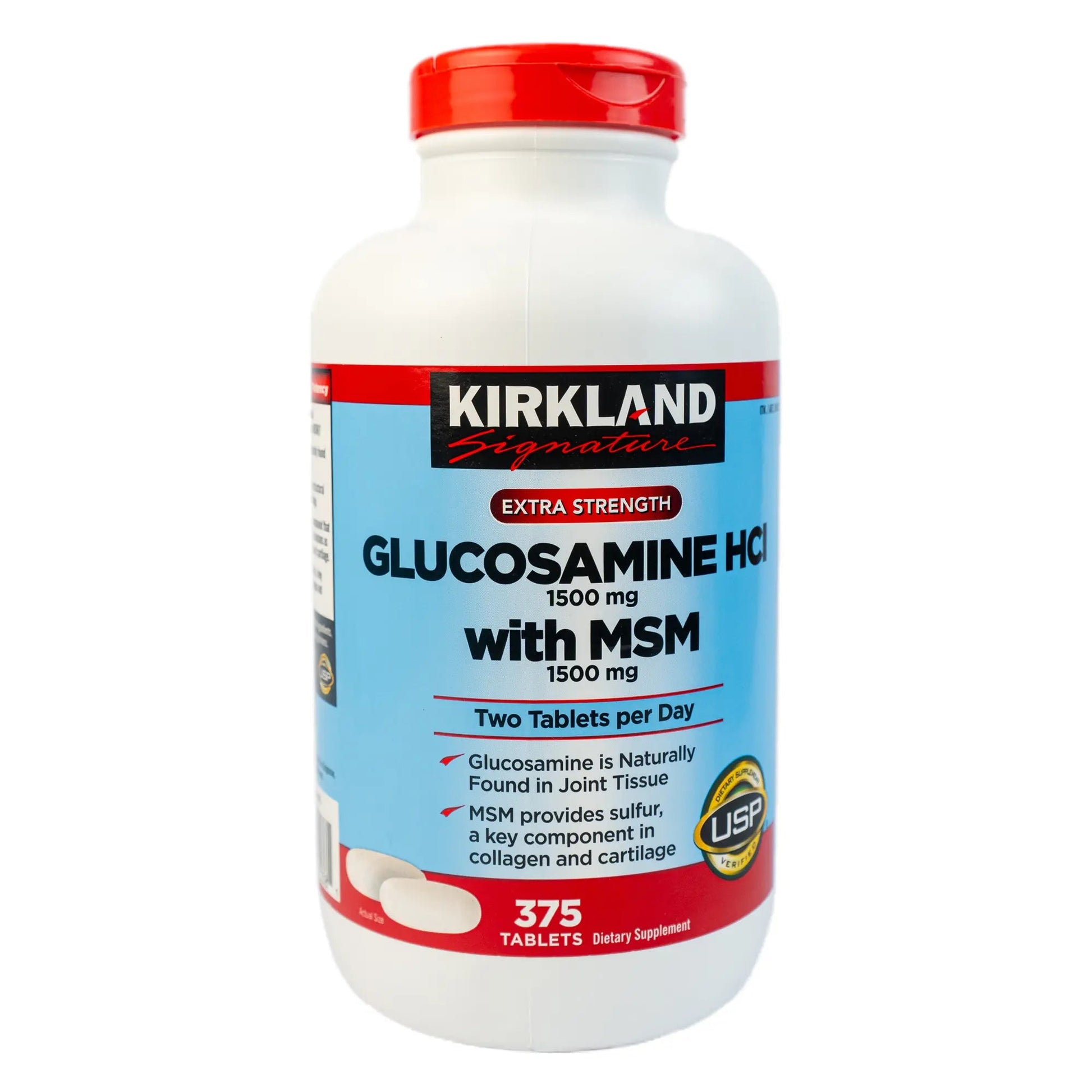 Kirkland Signature Glucosamine with MSM 1500Mg Supports Healthy Joints and Cartilage 375 Tablets - KeenCares