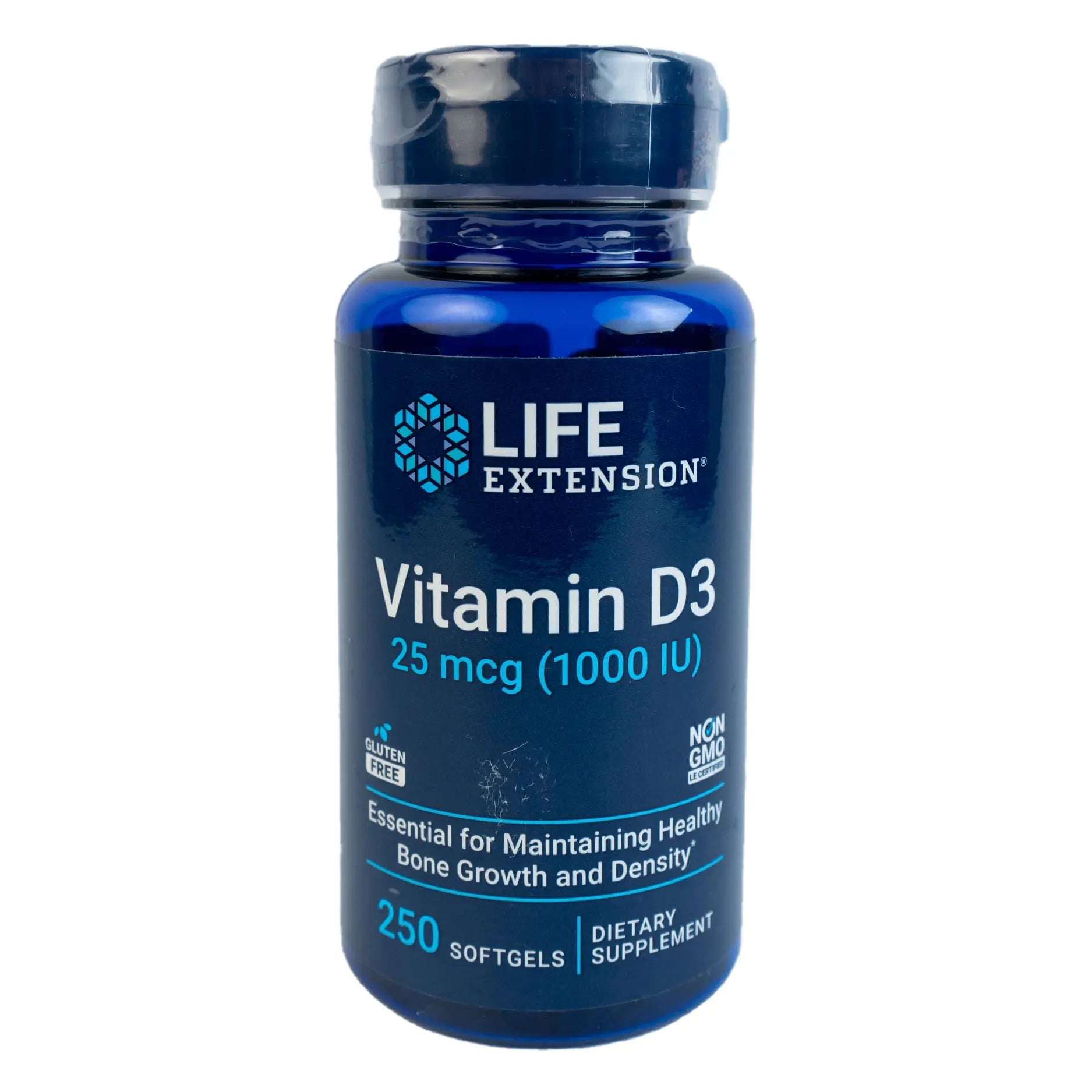 Life Extension Vitamin D3 25 mcg 250 softgels (1000 IU) - KeenCares
