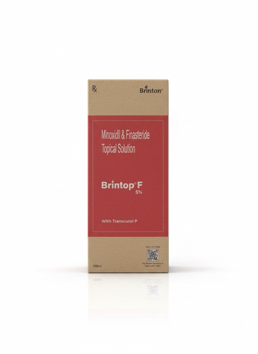 Brintop F Minoxidil Finasteride solution reduces hair fall and promotes new hair growth