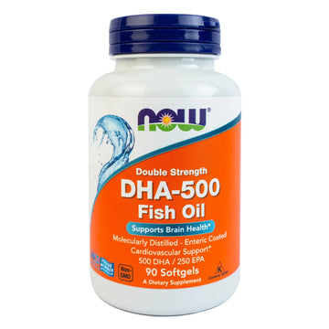 NOW Foods Supplements, DHA - 500 with 250 EPA, 90 Softgels Support Enteric Coated Cardiovascular - KeenCares
