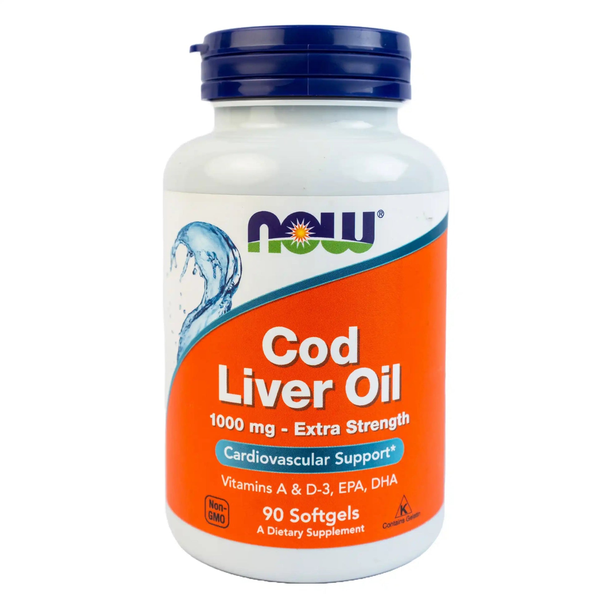 NOW Foods Supplements Extra Strength, Cod Liver Oil 1000mg,Vitamins A and D - 3,90 Softgels - KeenCares