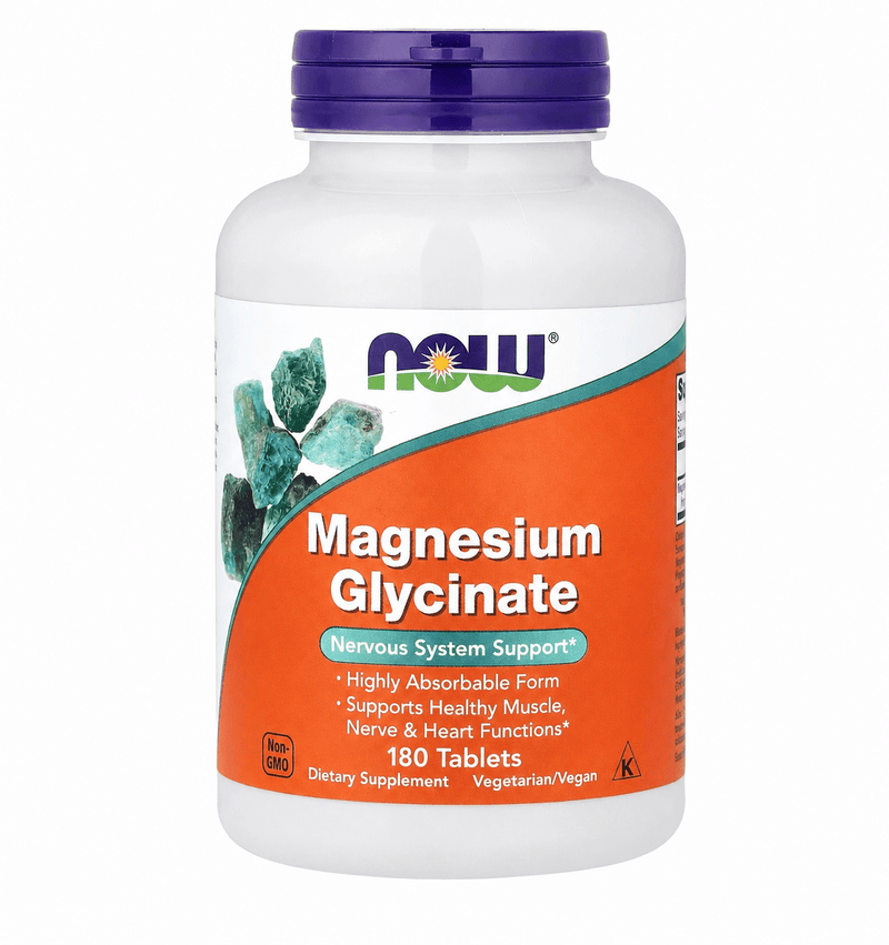 NOW Supplements Magnesium Glycinate 180 Veg Capsules - KeenCares