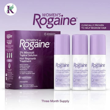 Rogaine Women’s 2% Minoxidil Topical Solution Hair Regrowth Treatment (3 - Month Supply) - KeenCares