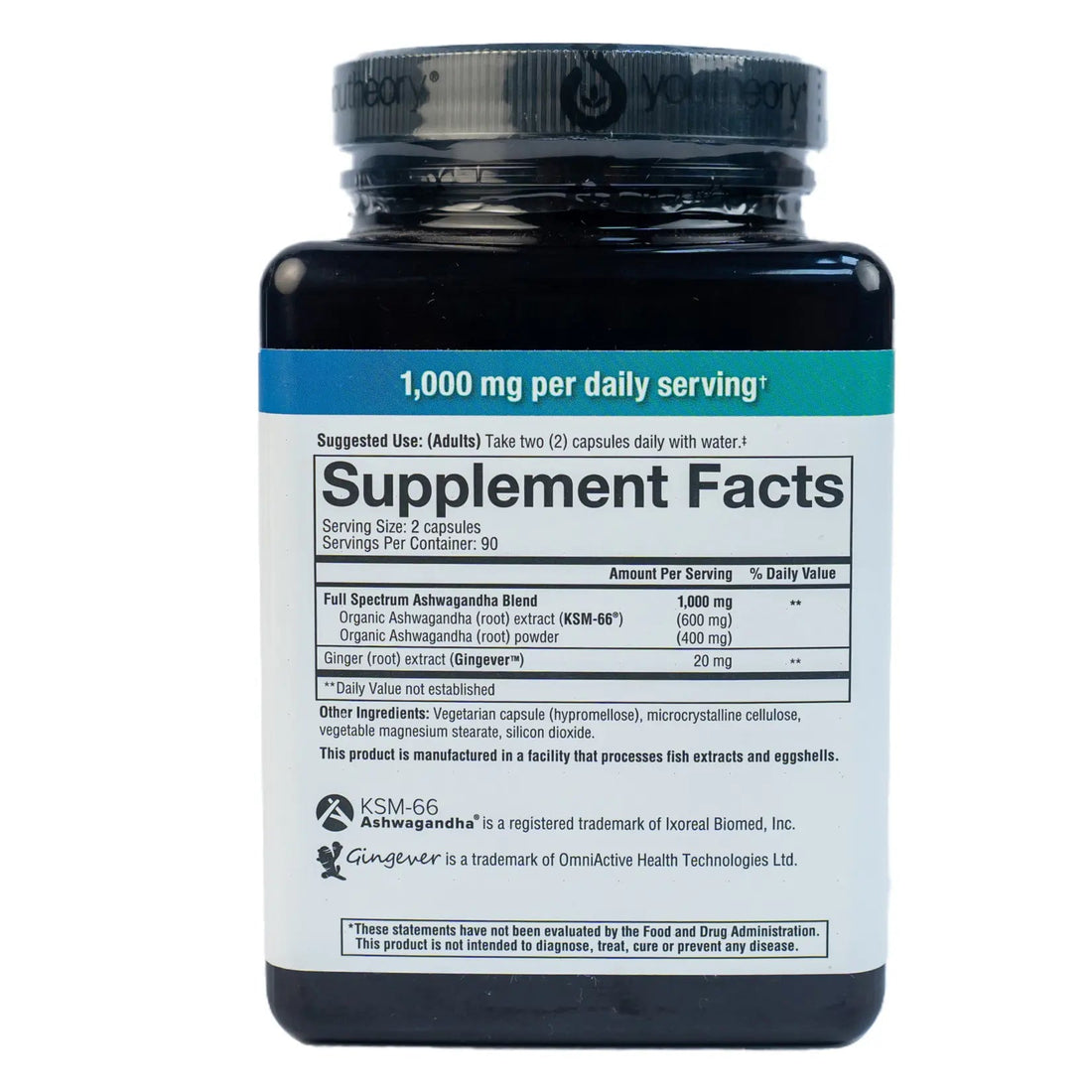 Youtheory Ashwagandha 1000mg 180 Capsules - KeenCares